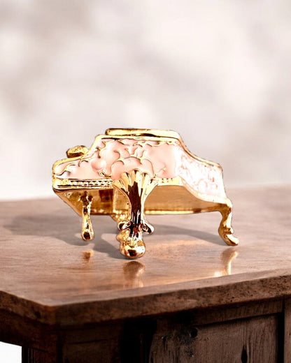 Elegant smykkeskrin "Mini Piano - roser av klassikere" - med mulighet for gravering som gave