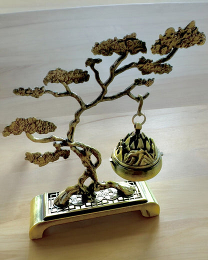 Elegant Metallisk Røkelseholder Bonsai - mulighet for personlig tilpasning med gravering som gave