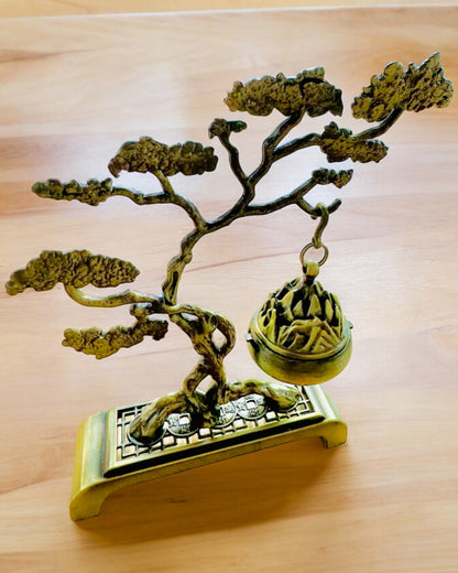 Elegant Metallisk Røkelseholder Bonsai - mulighet for personlig tilpasning med gravering som gave