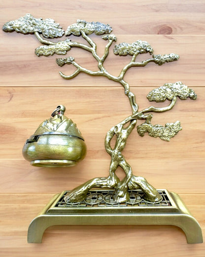 Elegant Metallisk Røkelseholder Bonsai - mulighet for personlig tilpasning med gravering som gave