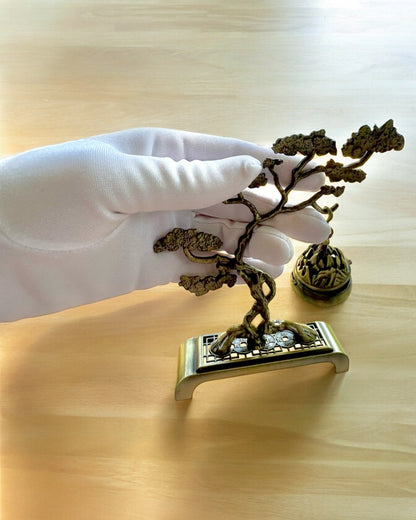 Elegant Metallisk Røkelseholder Bonsai - mulighet for personlig tilpasning med gravering som gave