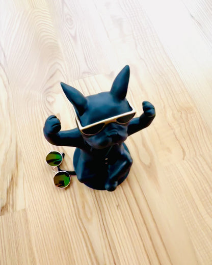 Figur av Bulldog Elegance - Eksklusiv glassholder, mulighet for personlig tilpasning med gravering